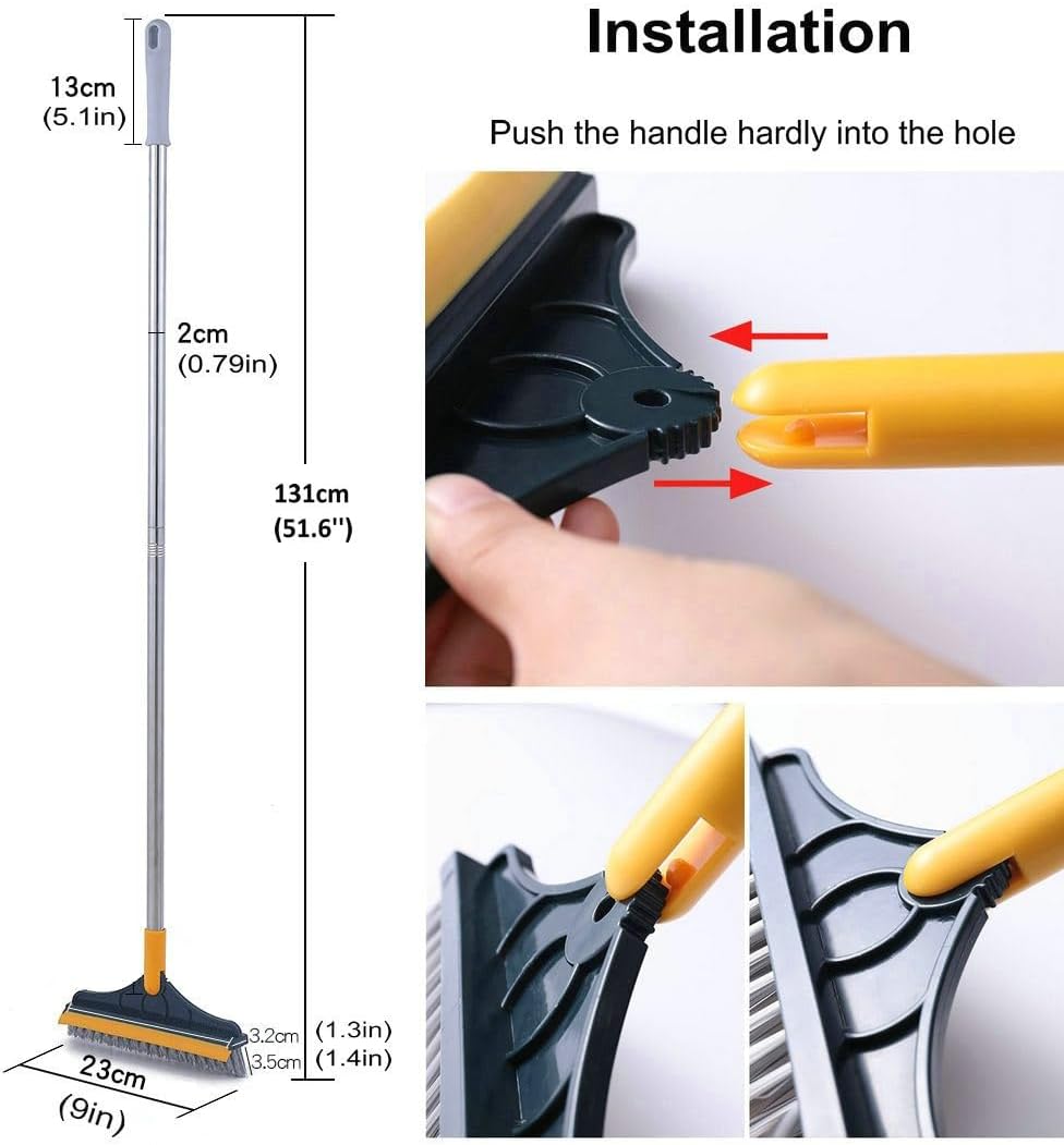 2-in-1 Long Handle Floor & Grout Scrub Brush