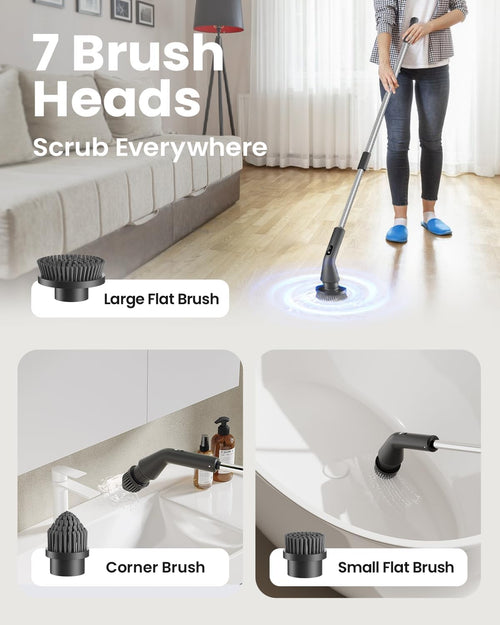 Electric Spin Scrubber with Extendable Handle