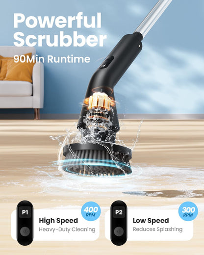 Electric Spin Scrubber with Extendable Handle