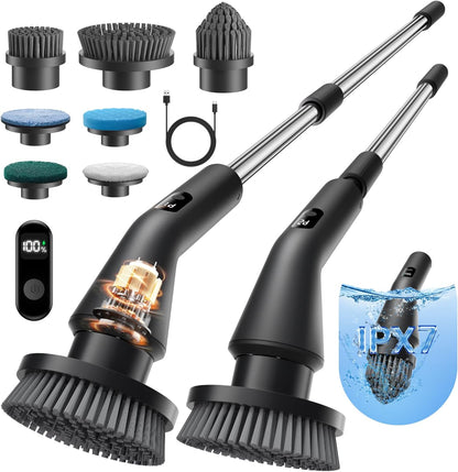 Electric Spin Scrubber with Extendable Handle