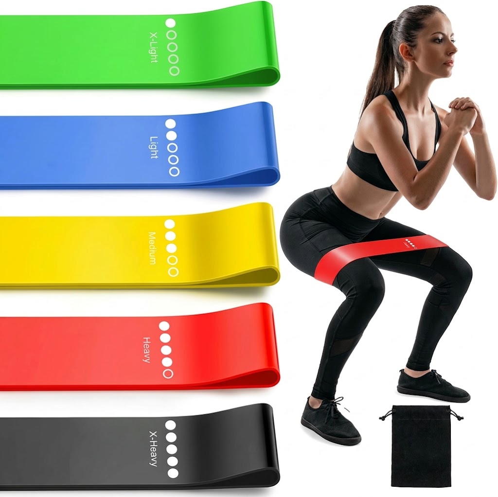 Resistance Bands Exercise Bands Set, 5-Levels for Home Gym, Yoga & Pilates