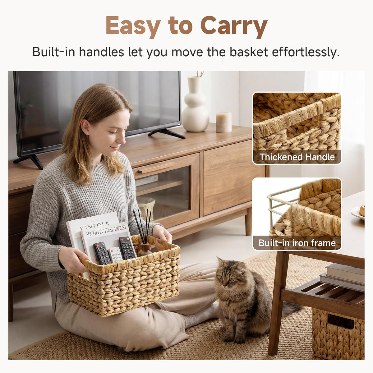 Woven Storage Baskets for Shelves