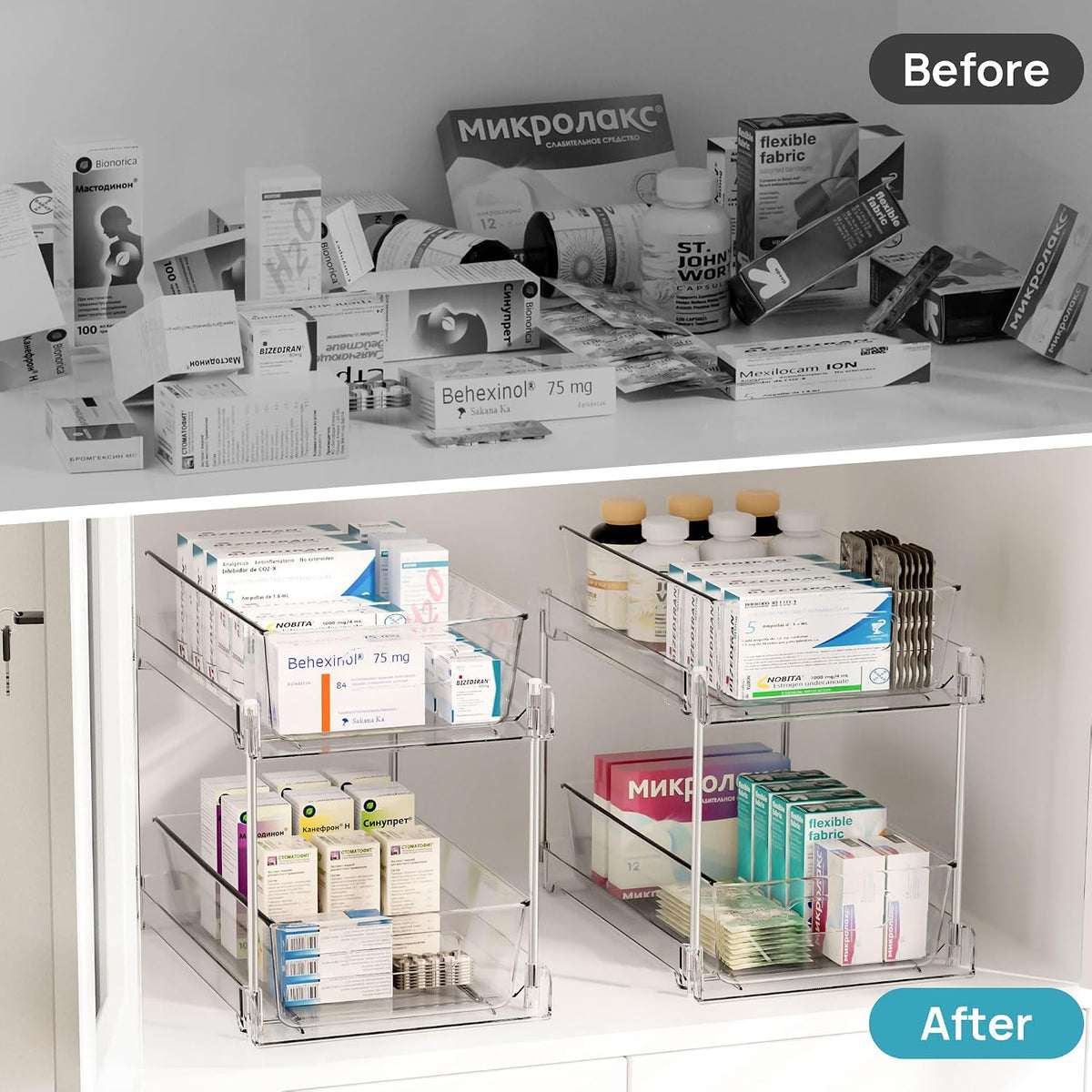 Pull-Out Under-Sink Bathroom Organizer