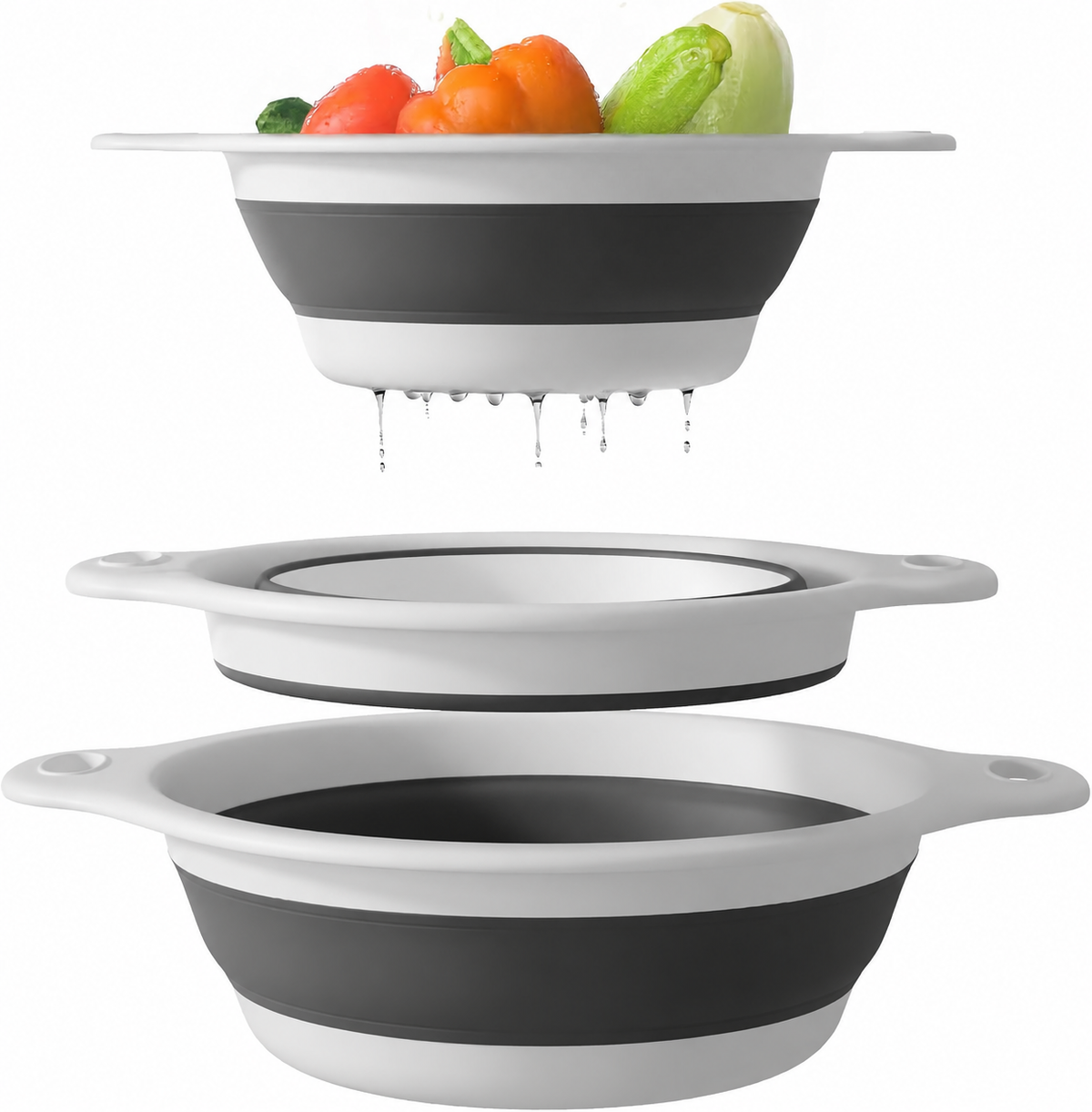 Over-Sink Collapsible Food Strainer Set