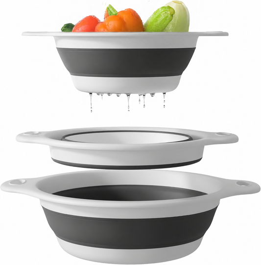 Over-Sink Collapsible Food Strainer Set