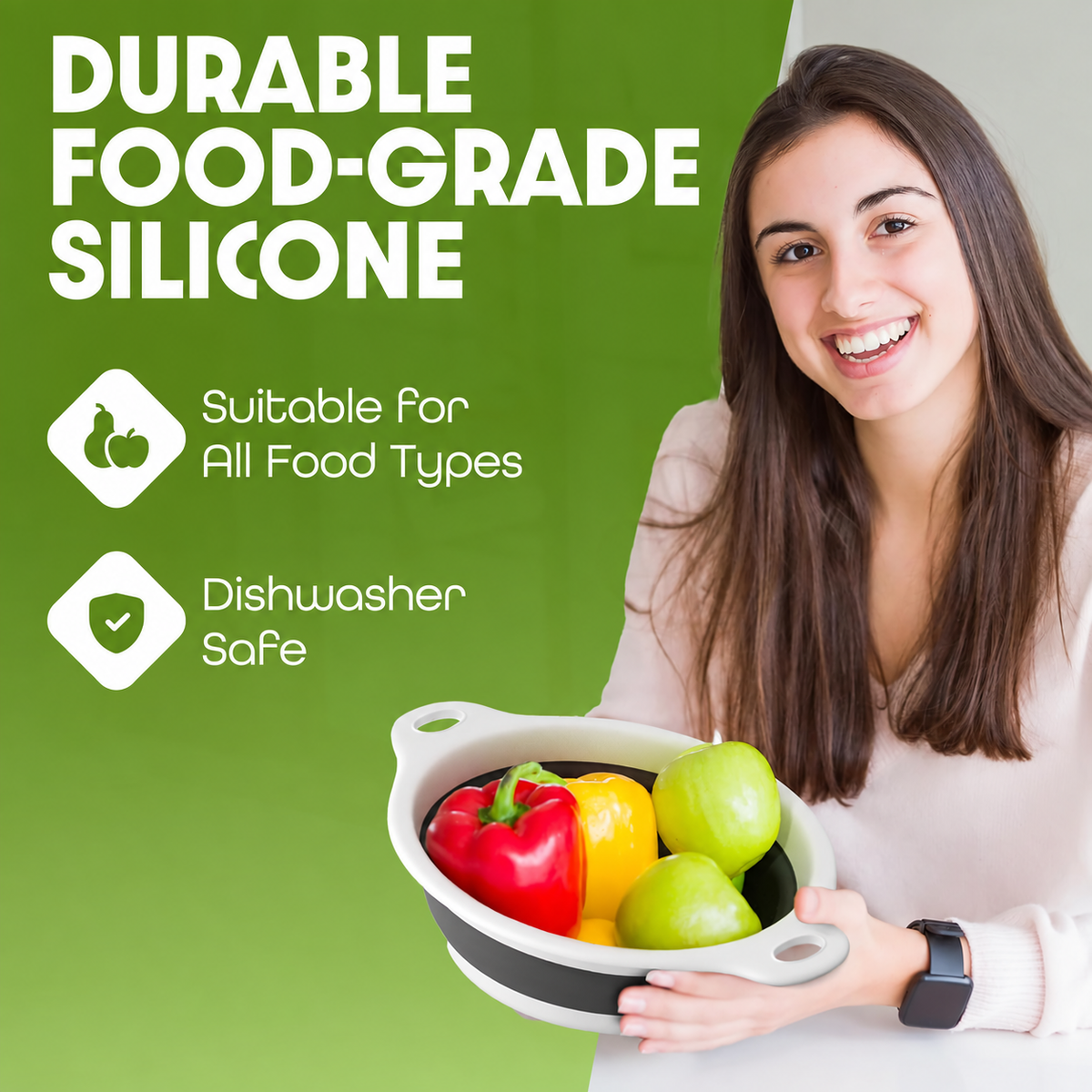Over-Sink Collapsible Food Strainer Set