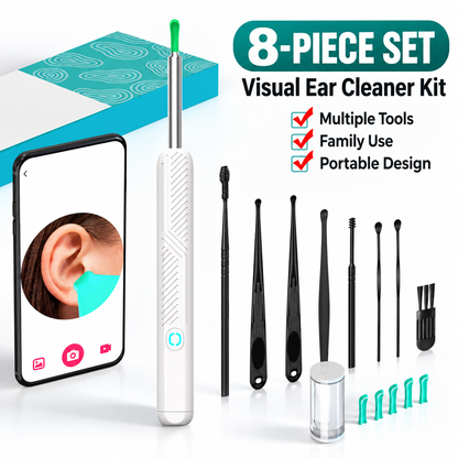 8-Piece Smart Ear Cleaner Kit — Camera Viewing, LED Light & Replaceable Silicone Tips